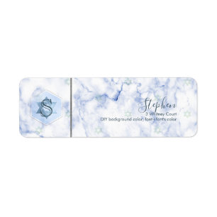 PixDezines Bar Mitzvah Honeycomb+Blue Marmor