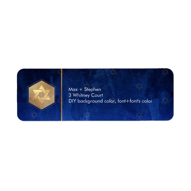 PixDezines Bar Mitzvah Navy Blue Watercolor (Vorne)