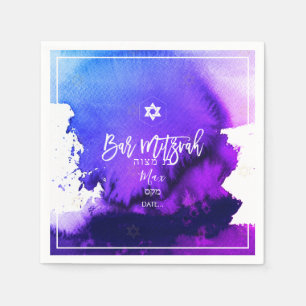 PixDezines Bar Mitzvah Wasserfarbe Elektrisch Lil Serviette