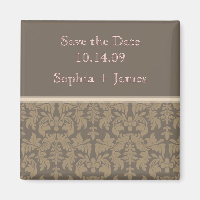 PixDezines-Barockdampfer, Save the Date grau Magnet (Vorne)