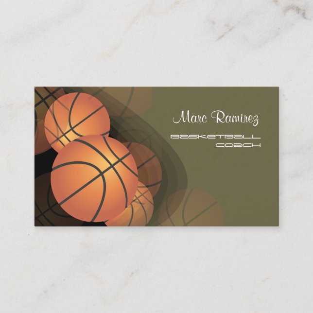 PixDezines Basketball-Trainer/DIY Hintergrundfarbe Visitenkarte (Vorderseite)