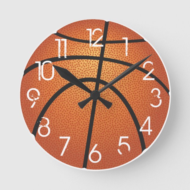PixDezines Basketball-Wanduhr/DIY-Schriftart Runde Wanduhr (Vorderseite)
