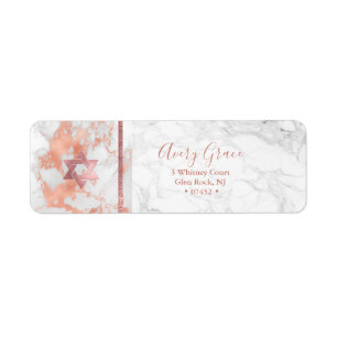 PixDezines Bat Mitzvah Marmor Imitate Rose Gold Ve