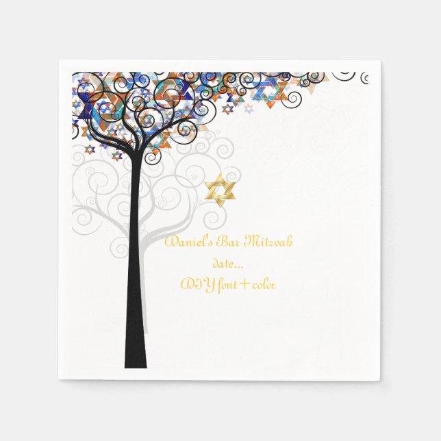 PixDezines-Baum des Lebens/Mitzvah Serviette (Vorderseite)