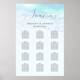 PixDezines Beach Elegant Kalligrafie, Sitzordnung Poster