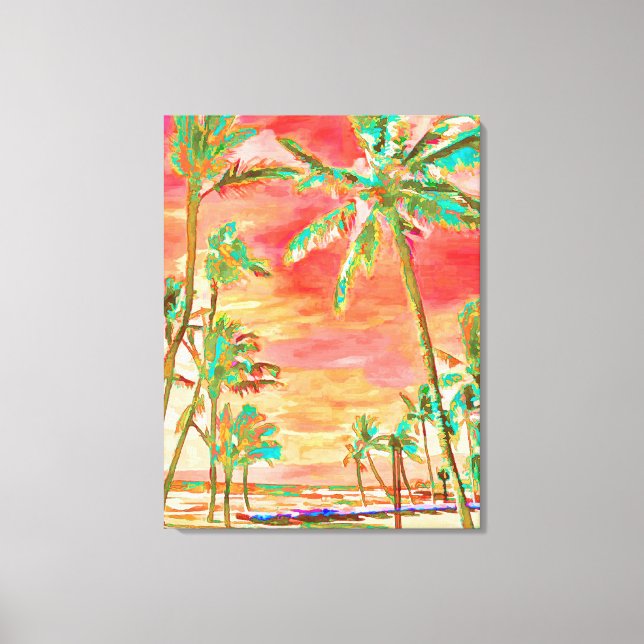 PixDezines Beach/Hawaii/Bay/Coral/Aquamarin Leinwanddruck (Vorderseite)