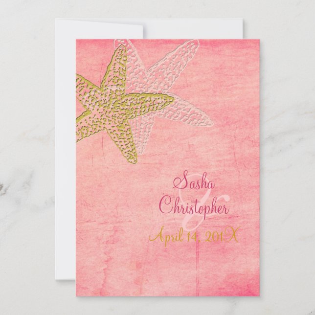 PixDezines Beach Hochzeitsempfang Einladung (Vorderseite)