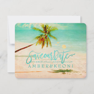 PixDezines Beach/Ocean/Palm Tree/ Save The Date