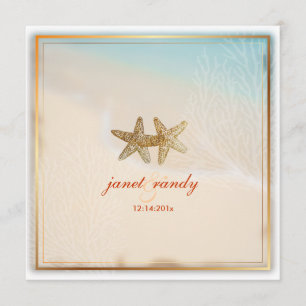 PixDezines Beach+Seestern+Korallen Einladung