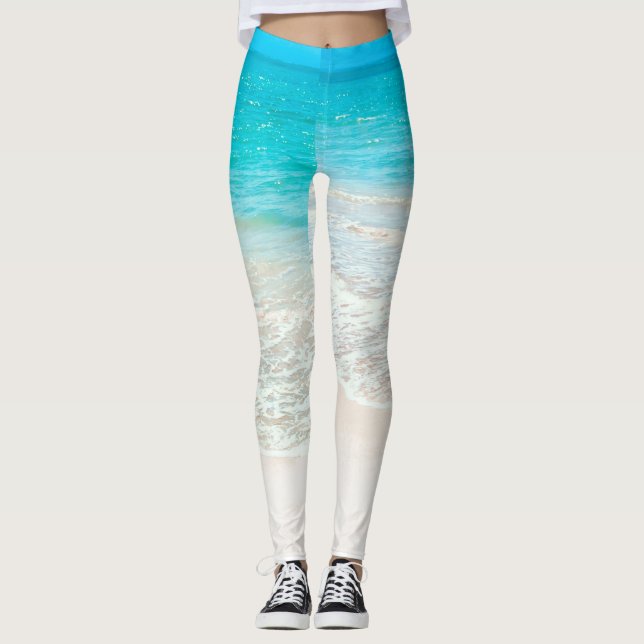 PixDezines Beach/Weißer Sand Leggings (Vorderseite)