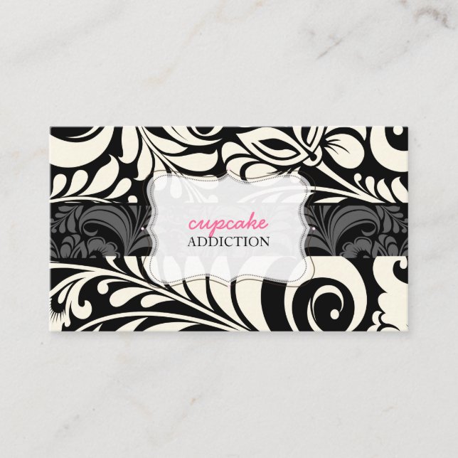 PixDezines Bellisimo Damask/DIY Hintergrundfarbe Visitenkarte (Vorderseite)