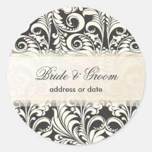 PixDezines Bellissimo Farbe Damask/düster Runder Aufkleber