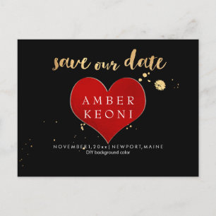 PixDezines Big Red Heart/Rett Date/DIY Farbe Ankündigungspostkarte
