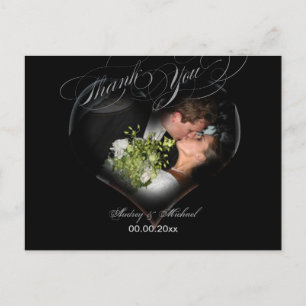PixDezines Bilderrahmen Herz / Hochzeit Danke Postkarte