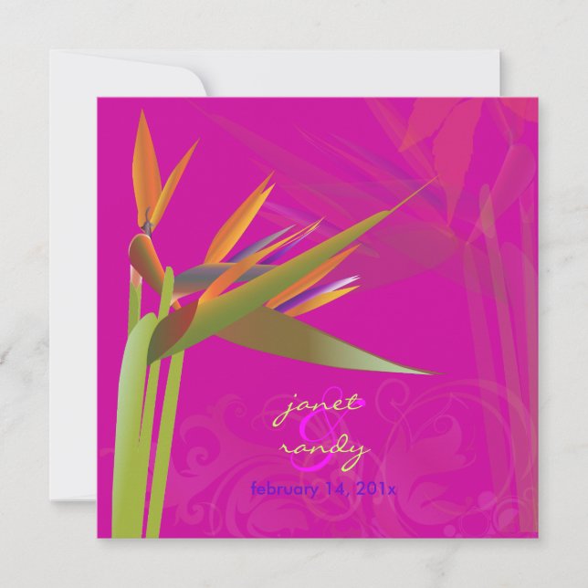 PixDezines BIRD VON PARADISE/DIY Hintergrundfarbe Einladung (Vorderseite)
