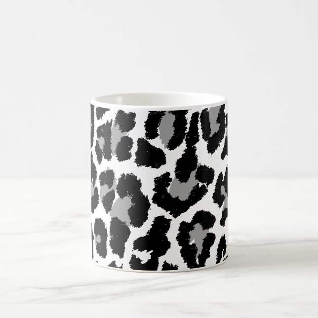 PixDezines black and white leopard print Kaffeetasse (Mittel)