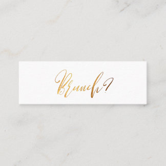 PixDezines Black+Imitate Gold Brunch Date Cards Mini Visitenkarte