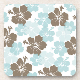 PixDezines blaue Hibiskus/DIY-Hintergrund Untersetzer