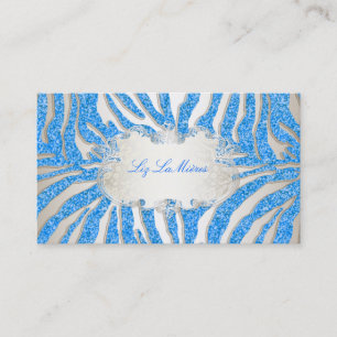 PixDezines blauer Zebra/Champagner Visitenkarte