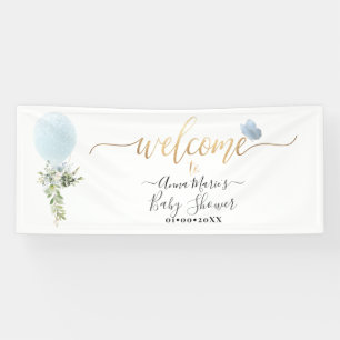 PixDezines Blaues Glitterballon Willkommen zu jede Banner