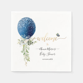 PixDezines Blue Glitzer Ballon Alle Veranstaltunge Serviette