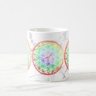 PixDezines BLUME DES LEBENS FAUX FOLIE+MARMOR Kaffeetasse