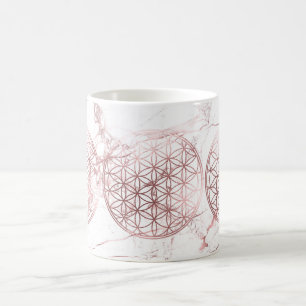 PixDezines BLUME LIFE-IMITAT ROSE GOLD+MARBLE Kaffeetasse