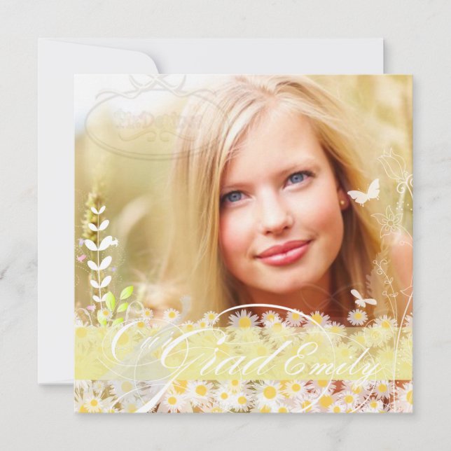PixDezines Blume Power Abschluss, Mod Daisies Einladung (Vorderseite)