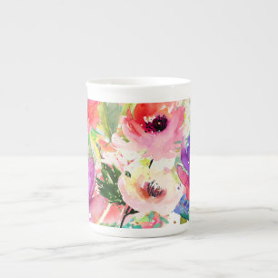 PixDezines Blumen-/Aquarell-/Frühlingsstrauß Prozellantasse