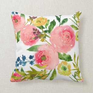 PixDezines Blumenaquarell/Ranunkel/Pink Kissen