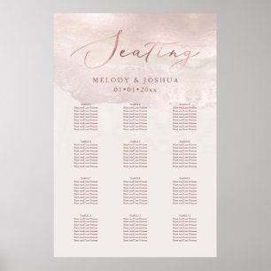 PixDezines Blush Beach Kalligrafie, Sitzordnung Poster