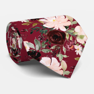 PixDezines Blush Burgund Navy H2 Botanisch Krawatte