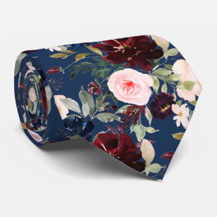 PixDezines Blush Burgund Weinblau H2 Botanisch Krawatte