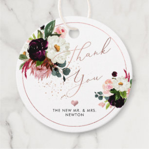 PixDezines Blush Burgundy Blume Geschenkanhänger