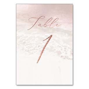 PixDezines Blush Coastal Elegant Kalligrafie Nr. 1 Tischnummer