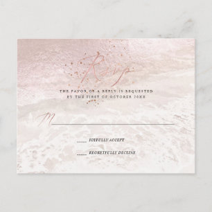 PixDezines Blush Coastal Kalligrafie RSVP Einladungspostkarte