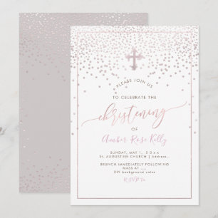 PixDezines Blush Confetti/Christening/DIY Color Einladung