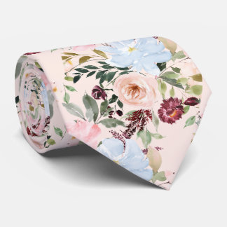 PixDezines Blush Dusty Blue H2 Botanisch Krawatte