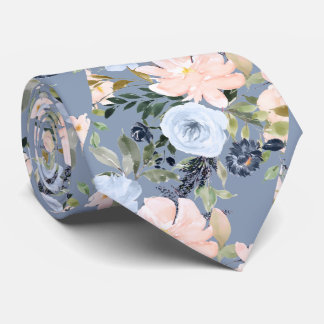 PixDezines Blush Dusty Blue H2 Botanisch Krawatte
