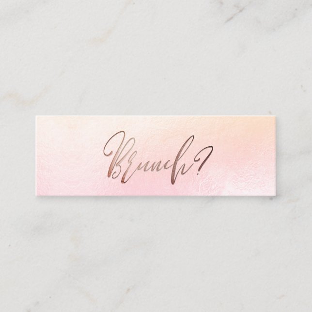 PixDezines Blush+Imitate Rose Gold Brunch Date Car Mini Visitenkarte (Vorderseite)