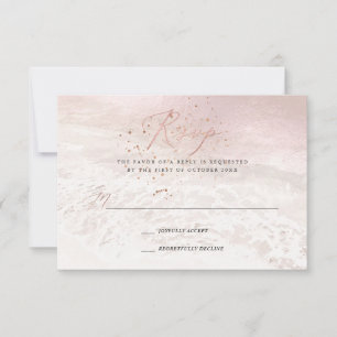 PixDezines Blush Küste, Sand und Meer RSVP Einladung