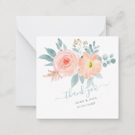 PixDezines Blush Pink Aquarellfarben-Rose Mitteilungskarte