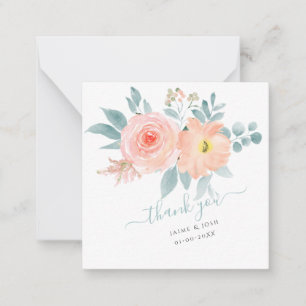 PixDezines Blush Pink Aquarellfarben-Rose Mitteilungskarte