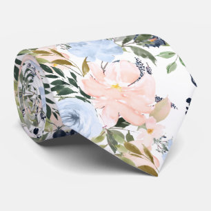PixDezines Blush Pink Ice Blau Blume Krawatte