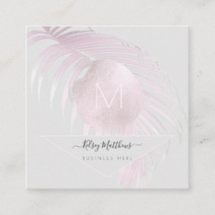 PixDezines Blush Pink Palms Quadratische Visitenkarte