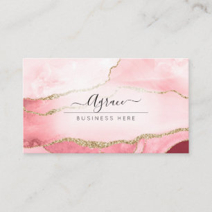 PixDezines Blush Pink Wasserfarbe Achat Visitenkarte