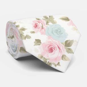 PixDezines Blush Rosa Eisblau Wasserfarben Rosen Krawatte