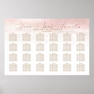 PixDezines Blush Shoreline+Rose Gold Sitzplan Poster
