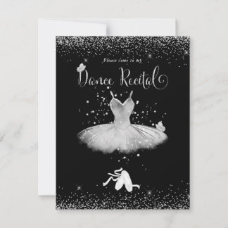 PixDezines Blush Tutu n Butterflies Dance Recital Einladung