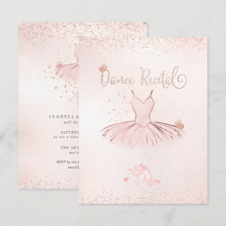 PixDezines Blush Tutu und Schmetterlinge Tanzauffü Einladung
